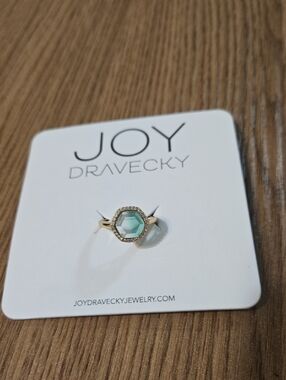 Gold Ring with Mint Hexagon Stone